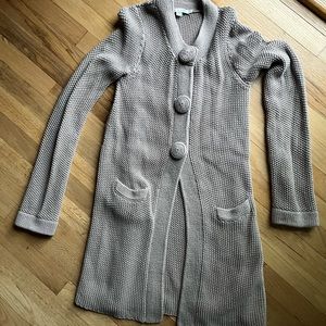Boden Cotton Knit Cardigan Size 6 Grey